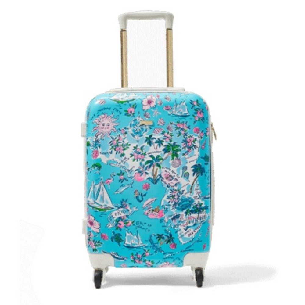 Lilly Pulitzer Carry On Rolling Suitcase Lilly’s Road Trip Rare